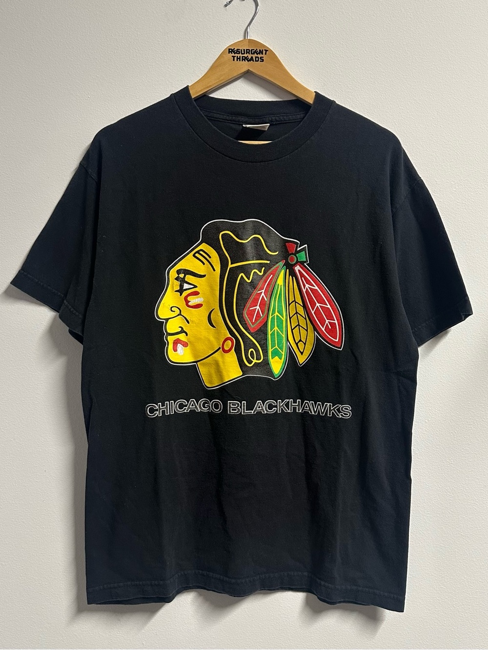 Vintage 90s Chicago Blackhawks NHL Hockey T-Shirt Size Large